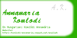 annamaria komlodi business card