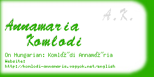 annamaria komlodi business card